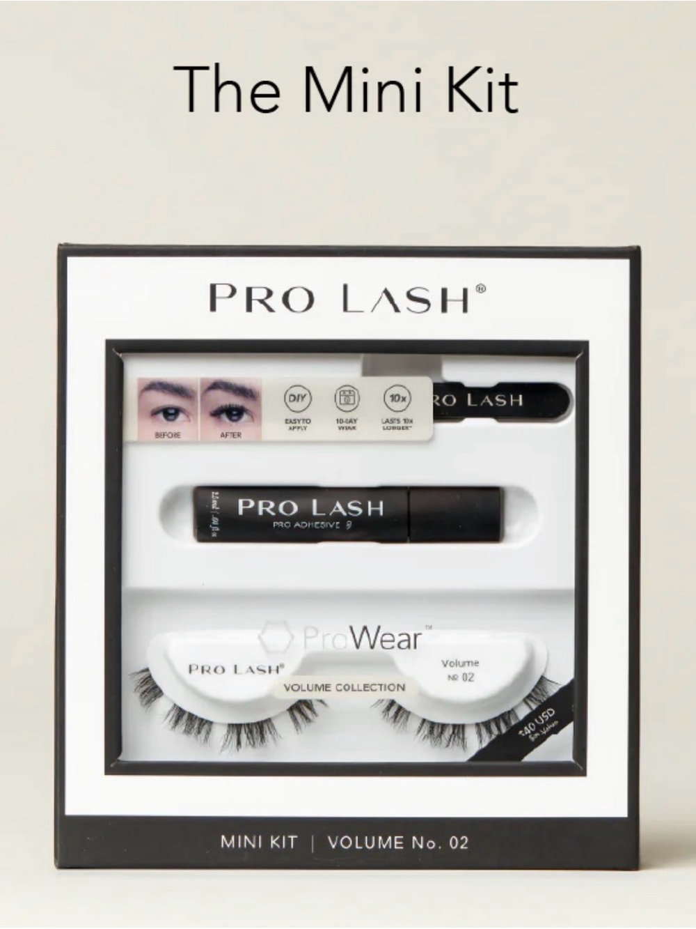 Pro Lash Starter Kit Volume No 2 -Black Lashes & Tools